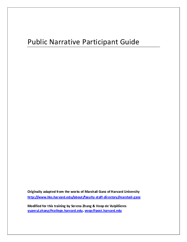 Public Narrative Participant Guide